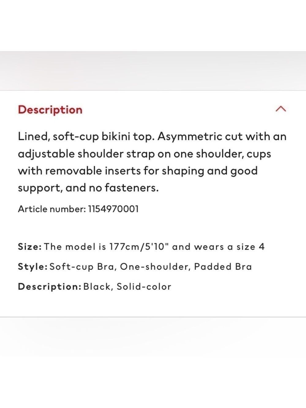 H&M Asymmetric Padded Bikini Top - Picture 6 of 9